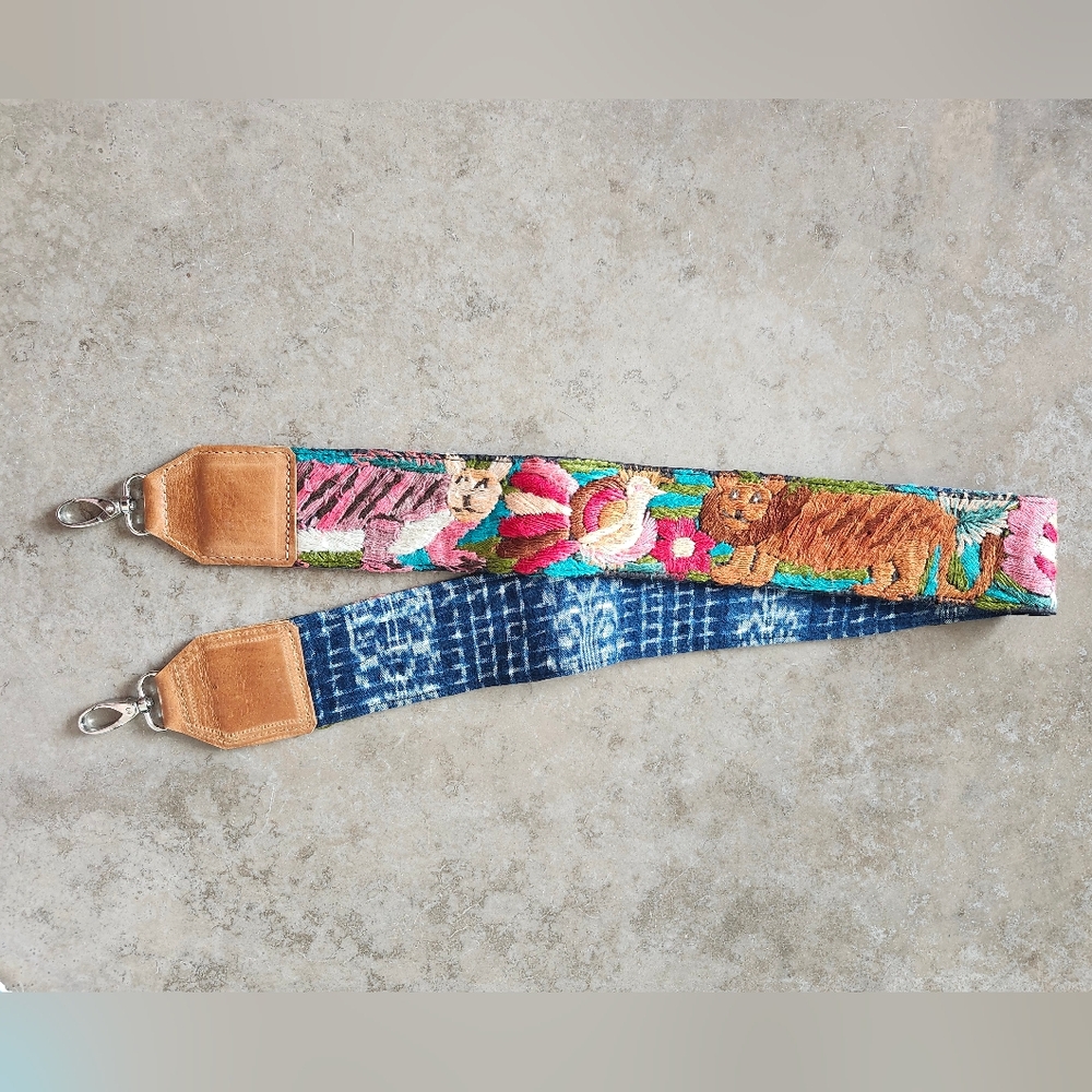 Handmade Vintage Tiger Lion Huipil Strap Guatemala Guatemalan Wizard Of Oz Faja